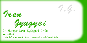iren gyugyei business card